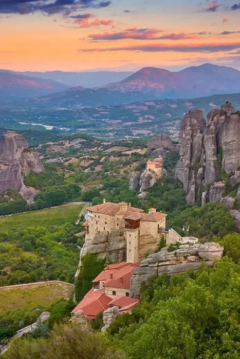 Framed Print : Roussanou Monastery at sunset, Meteora, Greece Framed Print : Roussanou Monastery at sunset, Meteora, Greece