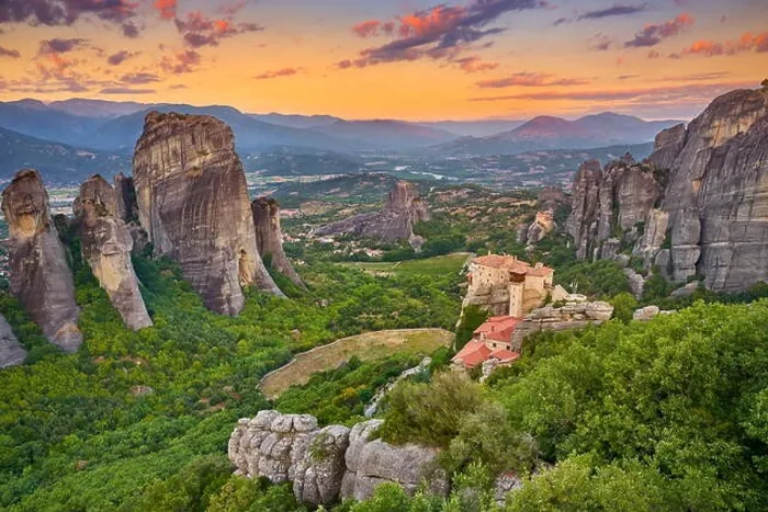 Framed Print : Roussanou Monastery at sunset, Meteora, Greece Framed Print : Roussanou Monastery at sunset, Meteora, Greece