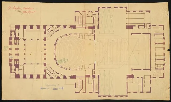 Framed Print : Royal Opera (i.e. State Opera Unter den Linden, Lindenoper), Berlin: floor plan 1: 100 Framed Print : Royal Opera (i.e. State Opera Unter den Linden, Lindenoper), Berlin: floor plan 1: 100