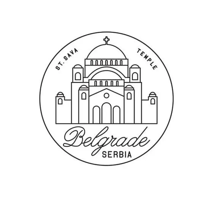 Framed Print : Rubber stamp. ST. SAVA TEMPLE stylized drawn and handwritten inscription BELGRADE Framed Print : Rubber stamp. ST. SAVA TEMPLE stylized drawn and handwritten inscription BELGRADE