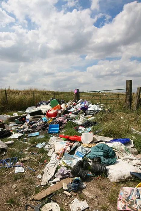 Framed Print : Rubbish Dumped In A Farmers Field In Cambridgeshire Framed Print : Rubbish Dumped In A Farmers Field In Cambridgeshire