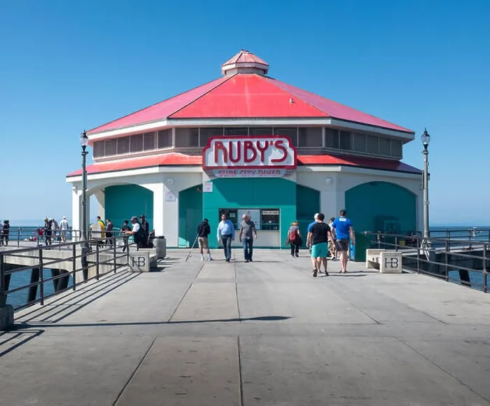 Framed Print : Ruby's Diner at the end of the pier at Huntington Beach, California Framed Print : Ruby's Diner at the end of the pier at Huntington Beach, California