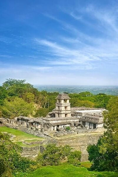Ruin of Maya Palace, Palenque, Chiapas, Mexico