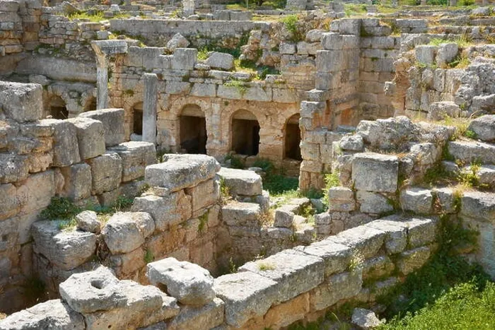 Framed Print : Ruins of the ancient city of Corinth, Greece