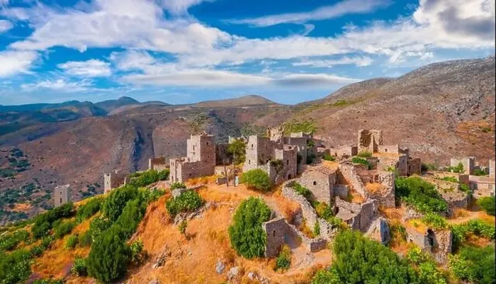 Framed Print : Ruins of ancient village fortress of Mani Peninsula - Vathia Framed Print : Ruins of ancient village fortress of Mani Peninsula - Vathia