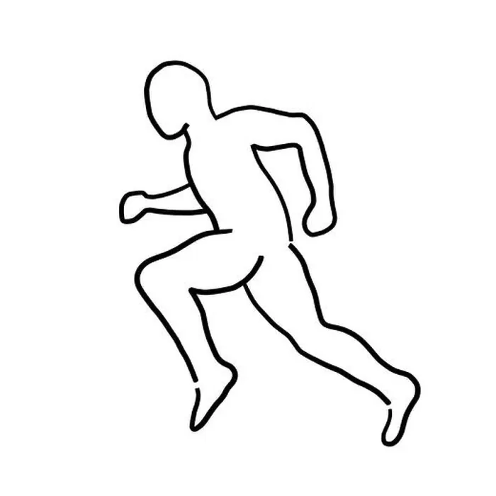 Framed Print : Runner outline simple line vector illustration. Running athlete sprint silhouette hand drawn outline.