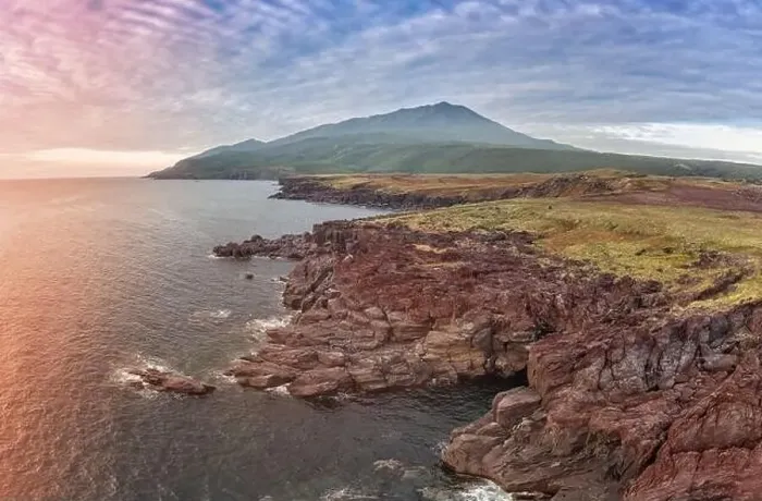 Framed Print : Russia, the Kuril Islands, Iturup Island, the Yankito lava plateau on the Pacific coast. Aerial view Framed Print : Russia, the Kuril Islands, Iturup Island, the Yankito lava plateau on the Pacific coast. Aerial view