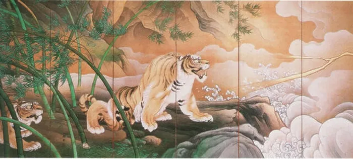 Framed Print : Detail of Ryūko-zu Byōbu by Hashimoto Gahō Framed Print : Detail of Ryūko-zu Byōbu by Hashimoto Gahō