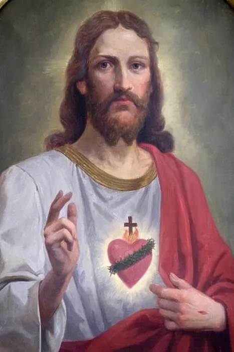 Framed Print : Sacred Heart of Jesus, altarpiece in the church of St. Agatha in Schmerlenbach, Germany Framed Print : Sacred Heart of Jesus, altarpiece in the church of St. Agatha in Schmerlenbach, Germany