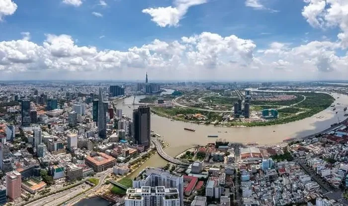Framed Print : Saigon in beautiful day from aerial view Framed Print : Saigon in beautiful day from aerial view