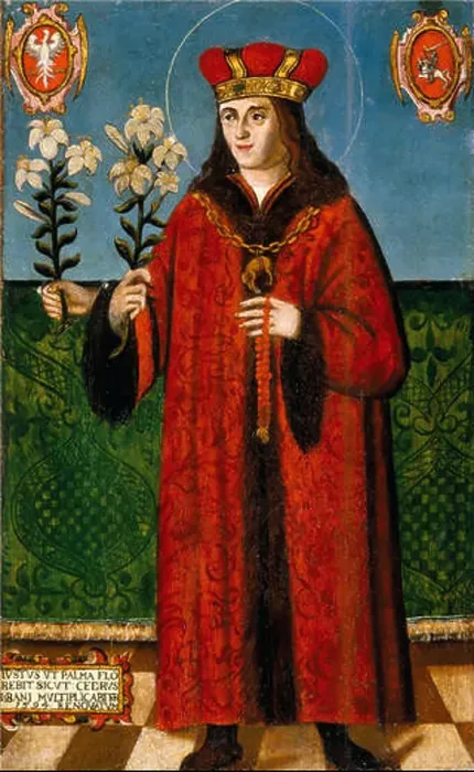 Framed Print : Saint Casimir (1458–1484).. English: The three-handed painting is considered miraculous Framed Print : Saint Casimir (1458–1484).. English: The three-handed painting is considered miraculous