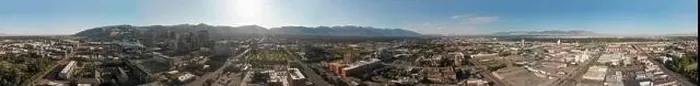 Framed Print : Salt Lake City aerial skyline on a sunny day, Utah from drone - USA Framed Print : Salt Lake City aerial skyline on a sunny day, Utah from drone - USA