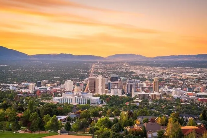 Framed Print : Salt Lake City, Utah, USA downtown city skyline at dusk Framed Print : Salt Lake City, Utah, USA downtown city skyline at dusk