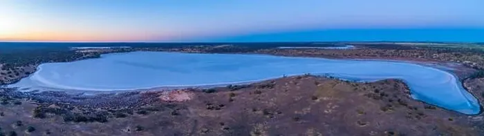 Framed Print : Salt Lake Crosbie - aerial panorama at dawn Framed Print : Salt Lake Crosbie - aerial panorama at dawn
