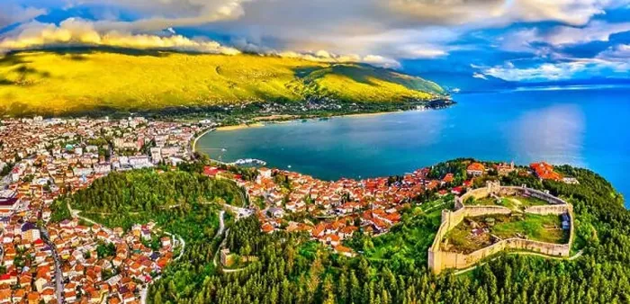 Framed Print : Samuels Fortress at Ohrid in North Macedonia Framed Print : Samuels Fortress at Ohrid in North Macedonia