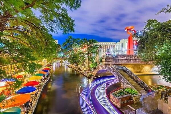 San Antonio, Texas, USA cityscape on the River Walk