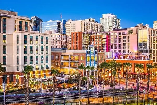 San Diego, California, USA cityscape at the Gaslamp Quarter