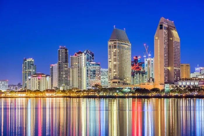 Framed Print : San Diego, California, USA downtown cityscape at night Framed Print : San Diego, California, USA downtown cityscape at night