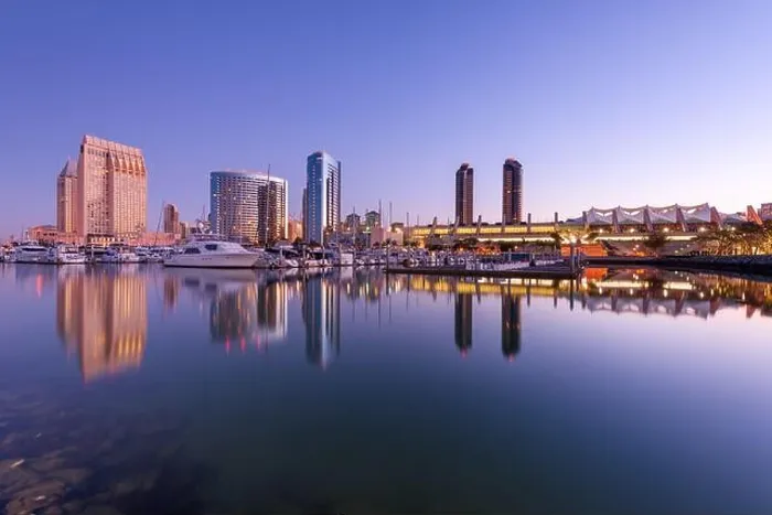 Framed Print : San Diego, California, USA downtown skyline at the Embarcadero at twilight Framed Print : San Diego, California, USA downtown skyline at the Embarcadero at twilight