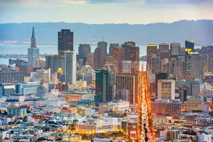 Framed Print : San Francisco, California, USA downtown skyline at dawn Framed Print : San Francisco, California, USA downtown skyline at dawn