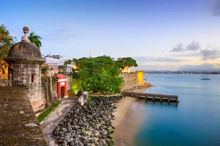 Framed Print : San Juan, Puerto Rico old city view over Paseo de la Princesa Framed Print : San Juan, Puerto Rico old city view over Paseo de la Princesa