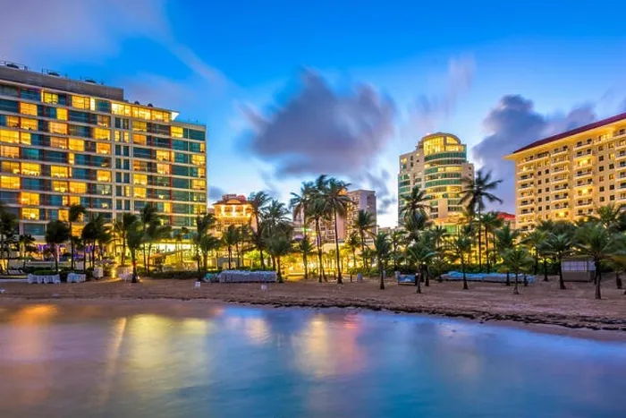 Framed Print : San Juan, Puerto Rico resort skyline on Condado Beach Framed Print : San Juan, Puerto Rico resort skyline on Condado Beach
