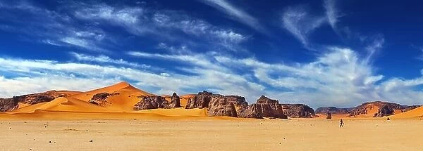 Sand dunes and rocks, Sahara Desert, Algeria