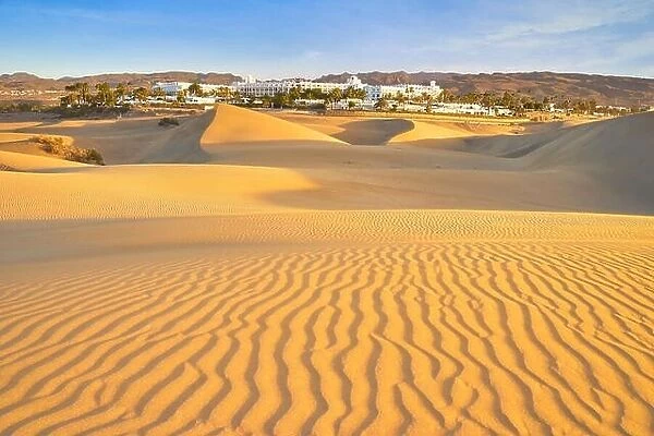 Sand landscape of Maspalomas National Park, Canary Islands, Gran Canaria, Spain
