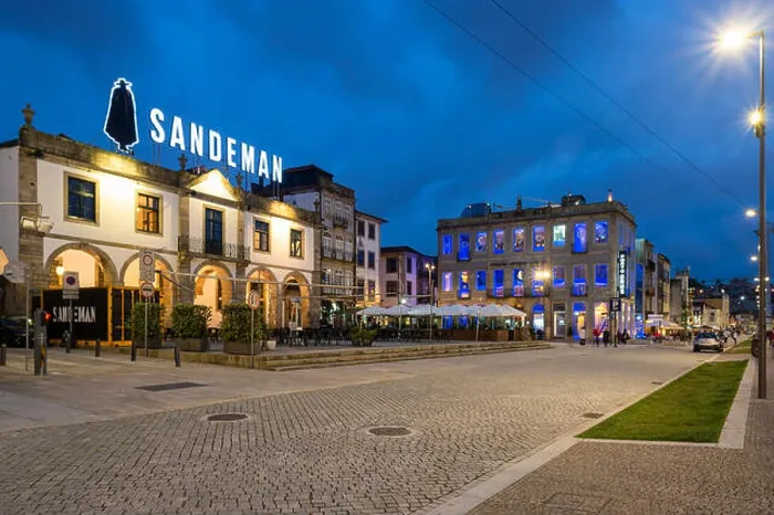 Framed Print : Sandeman Port Wine lodge, cellars and restaurant at night in Villa Nova de Gaia, Porto, Portugal Framed Print : Sandeman Port Wine lodge, cellars and restaurant at night in Villa Nova de Gaia, Porto, Portugal