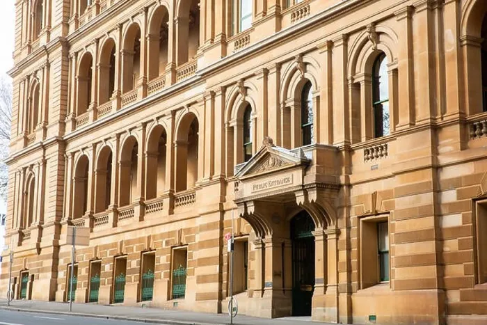 Framed Print : Sandstone Industrial Relations Commission and Chief Secretarys building in Bridge street, Sydney city centre, Australia Framed Print : Sandstone Industrial Relations Commission and Chief Secretarys building in Bridge street, Sydney city centre, Australia