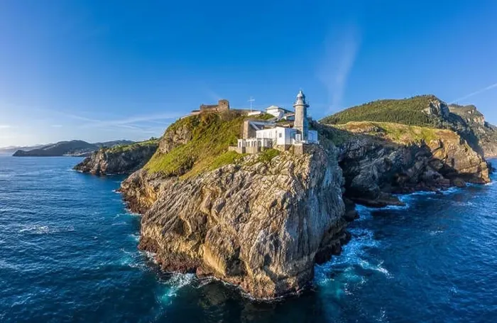 Framed Print : Santa Catalina lighthouse in Lekeitio, Basque country - drone aerial view Framed Print : Santa Catalina lighthouse in Lekeitio, Basque country - drone aerial view