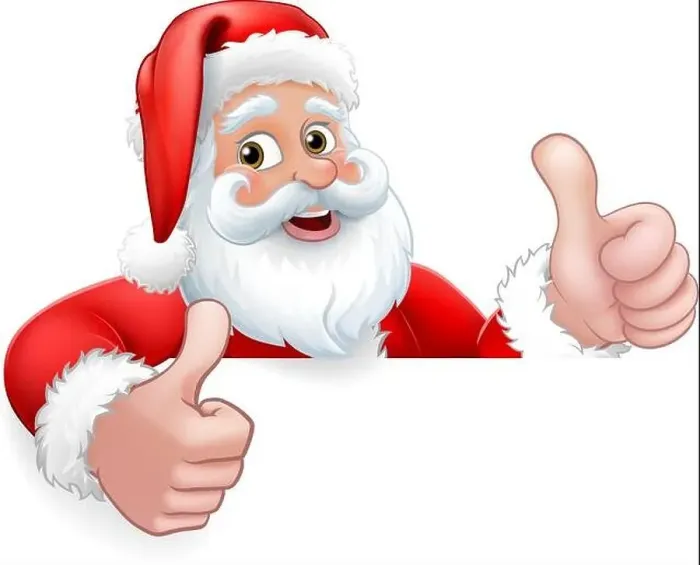 Framed Print : Santa Claus Christmas Peeking Thumbs Up Cartoon