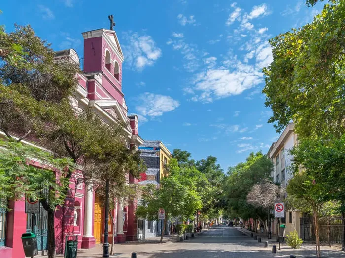 Framed Print : Santiago, Lastarria. The picturesque cobbled street of José Victorino Lastarria Street in the Barrio Lastarria Framed Print : Santiago, Lastarria. The picturesque cobbled street of José Victorino Lastarria Street in the Barrio Lastarria