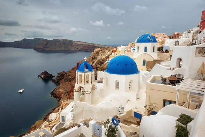 Framed Print : Santorini, Greek Island in the Aegean taken in April 2018 Framed Print : Santorini, Greek Island in the Aegean taken in April 2018