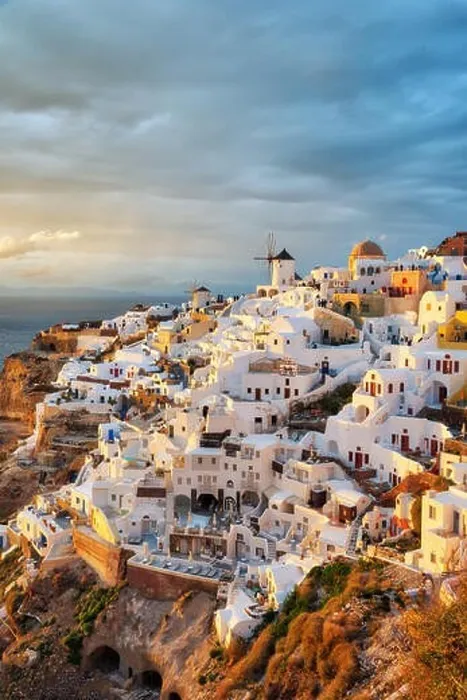 Framed Print : Santorini, Greek Island in the Aegean taken in April 2018