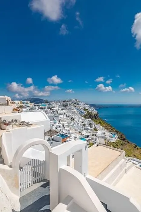 Framed Print : Santorini Island, filled with cafes and hotels overlooking the Aegean Sea and volcanic Caldera. Luxury summer travel and vacation destination of white Framed Print : Santorini Island, filled with cafes and hotels overlooking the Aegean Sea and volcanic Caldera. Luxury summer travel and vacation destination of white