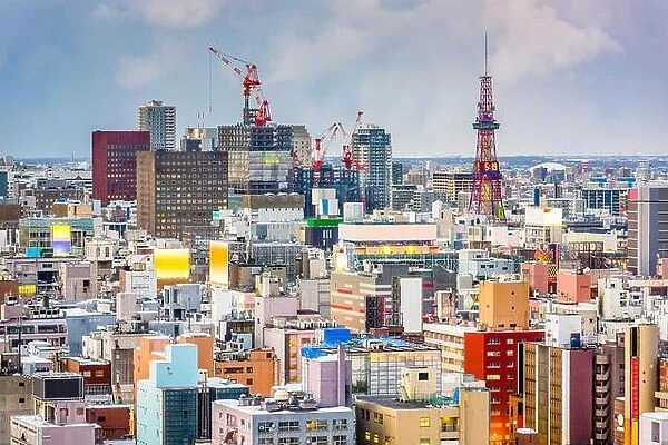 Sapporo, Japan downtown city skyline