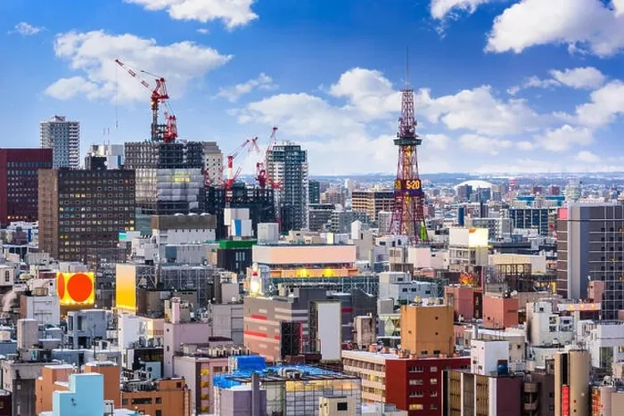 Framed Print : Sapporo, Japan downtown cityscape at dusk Framed Print : Sapporo, Japan downtown cityscape at dusk