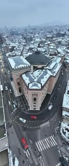 Framed Print : Sarajevo city hall or national library in town center aerialhyper lapse or time lapse Framed Print : Sarajevo city hall or national library in town center aerialhyper lapse or time lapse
