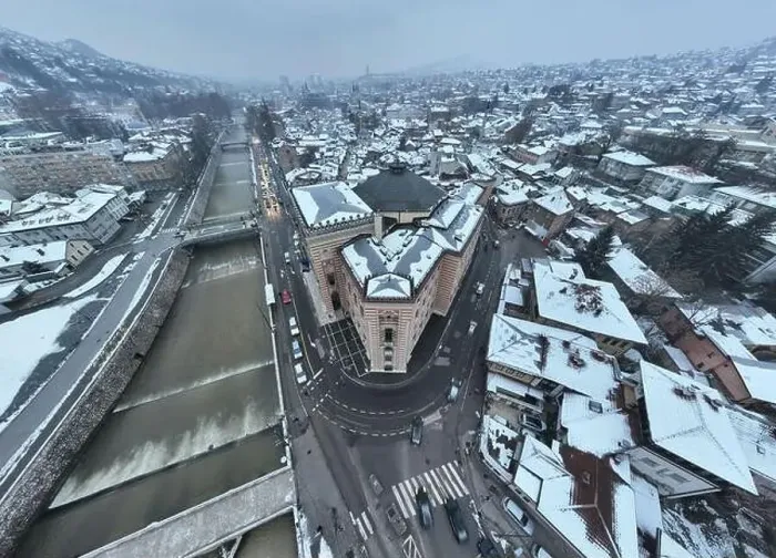 Framed Print : Sarajevo city hall or national library in town center aerialhyper lapse or time lapse Framed Print : Sarajevo city hall or national library in town center aerialhyper lapse or time lapse