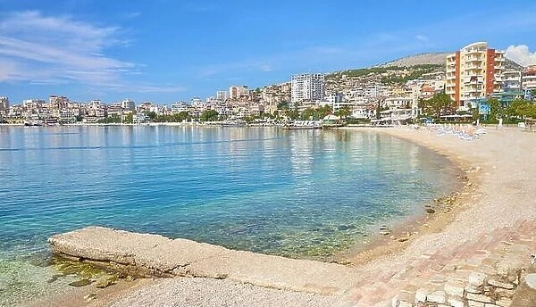 Saranda city beach, Albanian Riviera, Albania