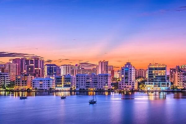 Sarasota, Florida, USA skyline on the bay