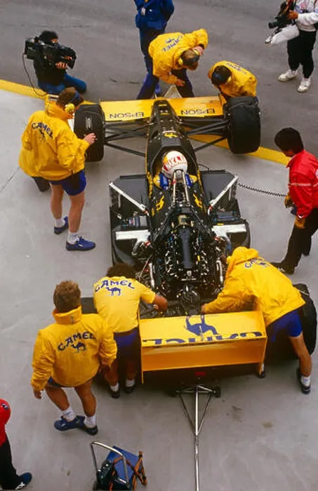 Framed Print : Satoru Nakajima in his Lotus Honda at the Brazilian GP in Rio de Janeiro 1987 Framed Print : Satoru Nakajima in his Lotus Honda at the Brazilian GP in Rio de Janeiro 1987