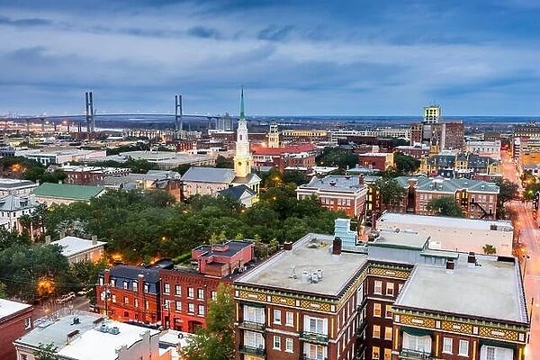 Savannah, Georgia, USA downtown skyline