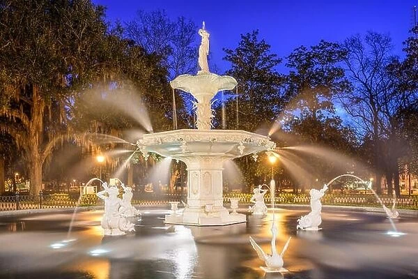 Savannah, Georgia, USA at Forsyth Park fountain