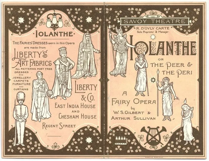 Framed Print : Savoy Theatre, London, programme, for Iolanthe, circa 1884 Framed Print : Savoy Theatre, London, programme, for Iolanthe, circa 1884