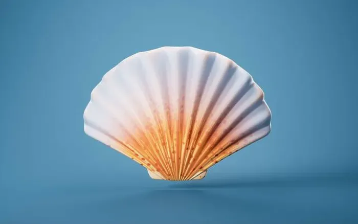 Framed Print : Scallop shell with cartoon style, 3d rendering. 3D illustration Framed Print : Scallop shell with cartoon style, 3d rendering. 3D illustration