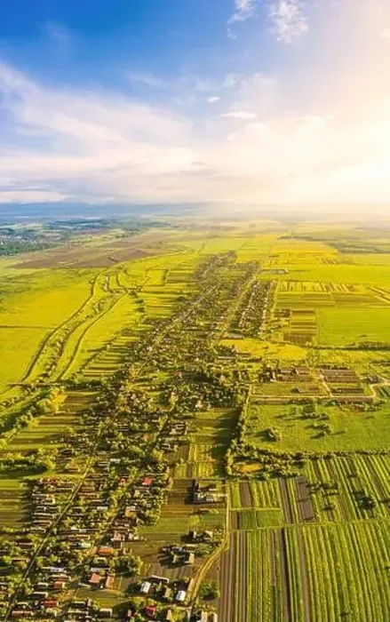 Framed Print : Scenic aerial drone view of countryside Framed Print : Scenic aerial drone view of countryside