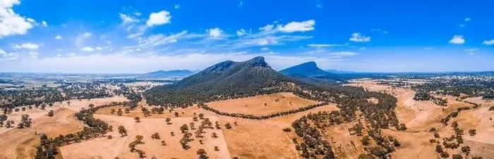 Framed Print : Scenic aerial panorama of Mount Abrupt in Grampians, Australia Framed Print : Scenic aerial panorama of Mount Abrupt in Grampians, Australia
