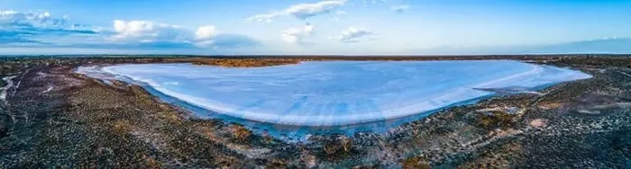 Framed Print : Scenic aerial panorama of salt lake in Australian outback Framed Print : Scenic aerial panorama of salt lake in Australian outback